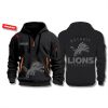 Detroit Lions Back In Black 2025 Zip Hoodie