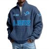 Lions EST 1930 Waffle Quarter Zip Sweater 7 Detroit Lions EST 1930 Waffle Quarter Zip Sweater