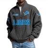 Lions EST 1930 Waffle Quarter Zip Sweater 6 Detroit Lions EST 1930 Waffle Quarter Zip Sweater 3