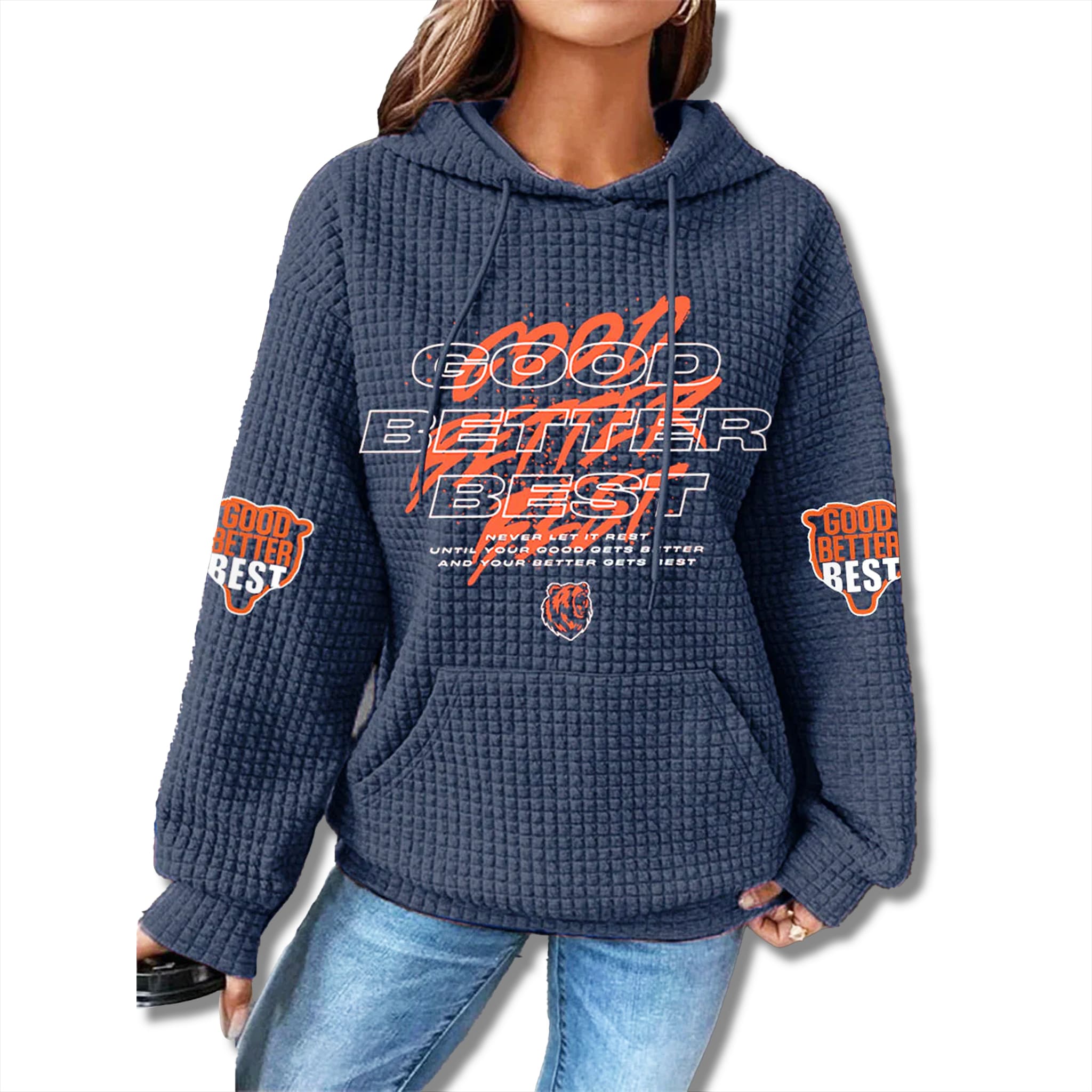 Good Better Best Bears Waffle Hoodie Good Better Best Bears Waffle Hoodie