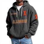 Illinois Fighting EST 1890 Waffle Quarter Zip Hoodie