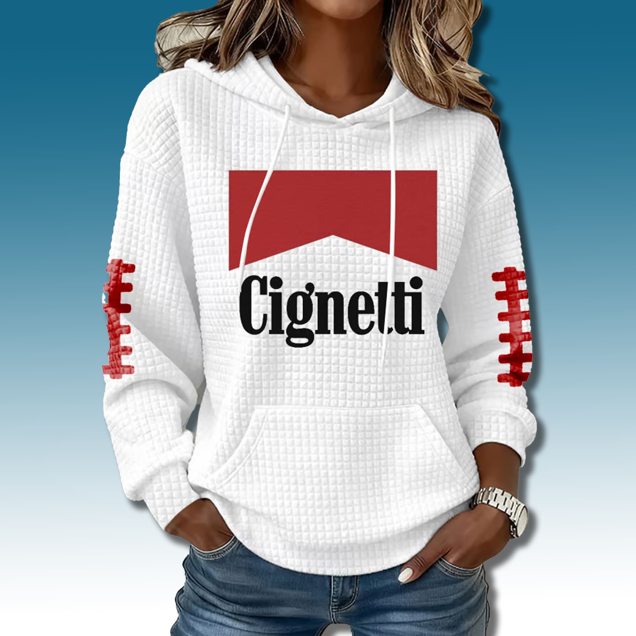 Indiana Hoosiers Cignetti Marlboro Cigarettes Waffle Hoodie 1 Indiana Hoosiers Cignetti Marlboro Cigarettes Waffle Hoodie 1