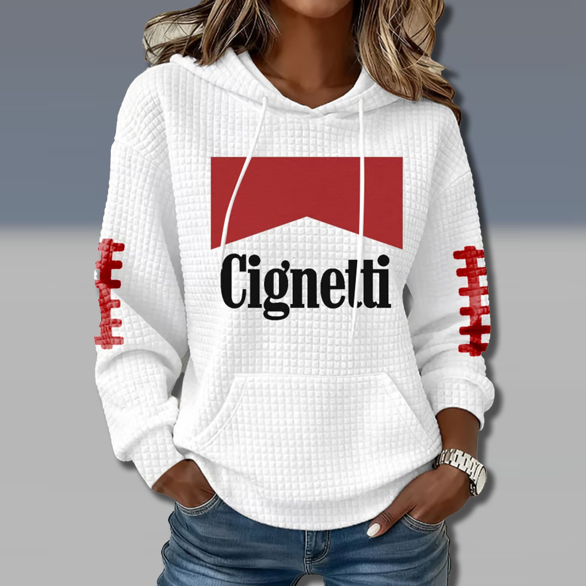 Indiana Hoosiers Cignetti Marlboro Cigarettes Waffle Hoodie 2 Indiana Hoosiers Cignetti Marlboro Cigarettes Waffle Hoodie