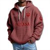 Indiana Hoosiers EST 1887 Waffle Quarter Zip Hoodie 2