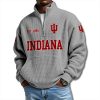 Indiana Hoosiers EST 1890 Waffle Quarter Zip Sweater 1