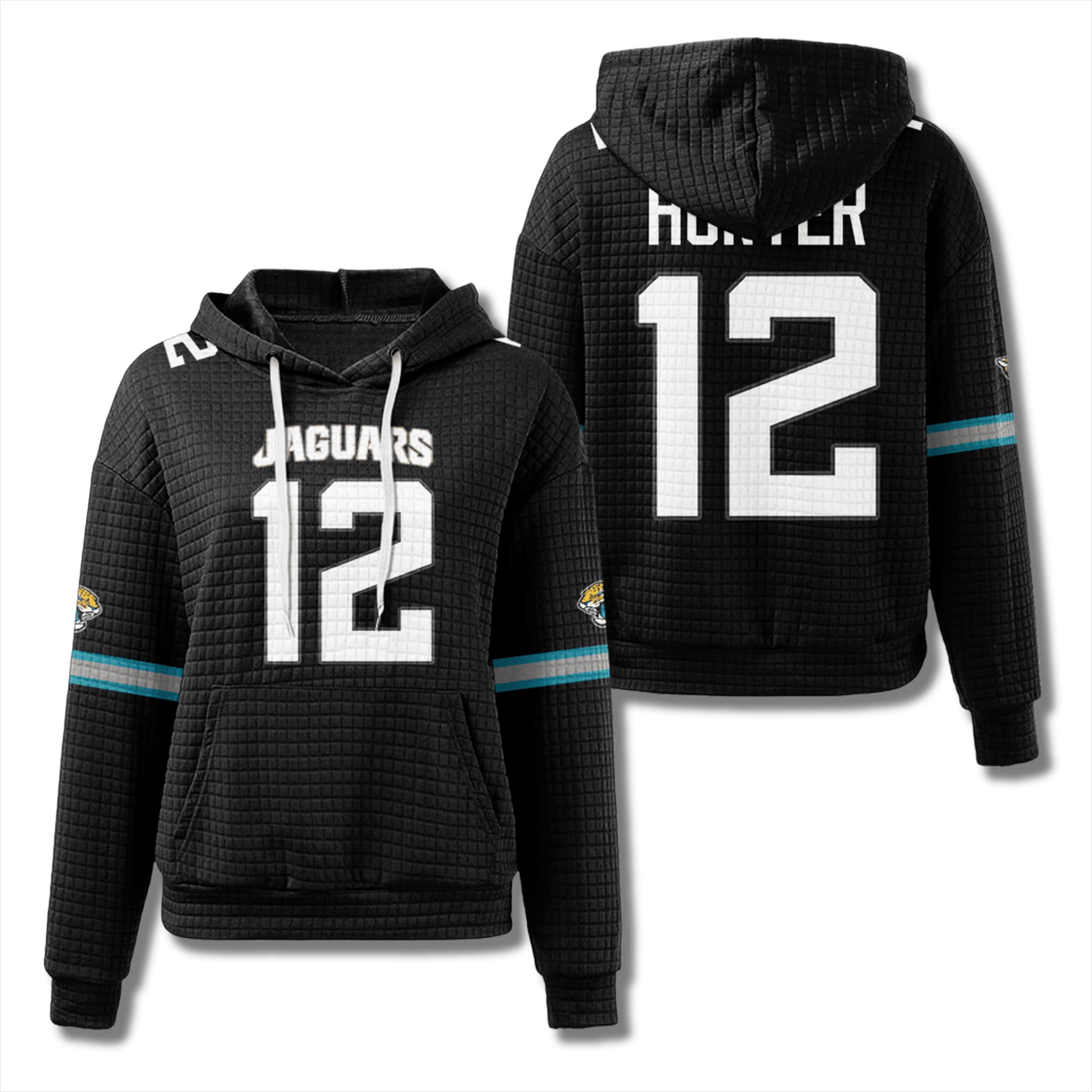 Jaguars Travis Hunter 12 Waffle Hoodie 2 Jacksonville Jaguars Travis Hunter 12 Waffle Hoodie 2