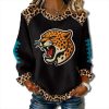 Jaguars Leopard Pattern Waffle Sweater