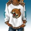 Jaguars Leopard Pattern Waffle Sweater 12