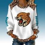 Jaguars Leopard Pattern Waffle Sweater
