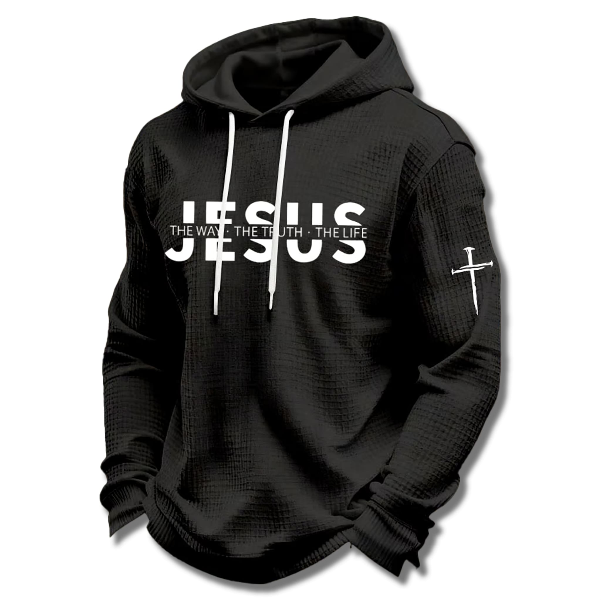 Jesus The Way The Truth The Life Cross Waffle Hoodie 2 Jesus The Way The Truth The Life Cross Waffle Hoodie 2