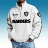 Raiders EST 1960 Waffle Quarter Zip Sweater 7 Las Vegas Raiders EST 1960 Waffle Quarter Zip Sweater