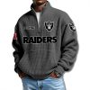 Raiders EST 1960 Waffle Quarter Zip Sweater 6 Las Vegas Raiders EST 1960 Waffle Quarter Zip Sweater 3