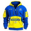 Los Angeles Rams Blue Yellow 1937 Quarter Zip Hoodie 1