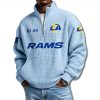 Los Angeles Rams EST 1937 Waffle Quarter Zip Sweater 3