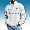 Miami Dolphins EST 1965 Waffle Quarter Zip Sweater