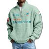 Miami Dolphins EST 1965 Waffle Quarter Zip Sweater 3