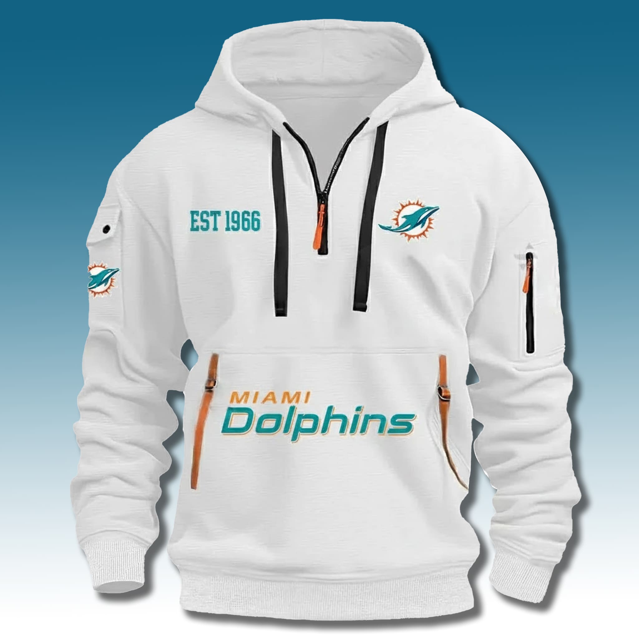 Dolphins EST 1966 Quarter Zip Hoodie 2 Miami Dolphins EST 1966 Quarter Zip Hoodie