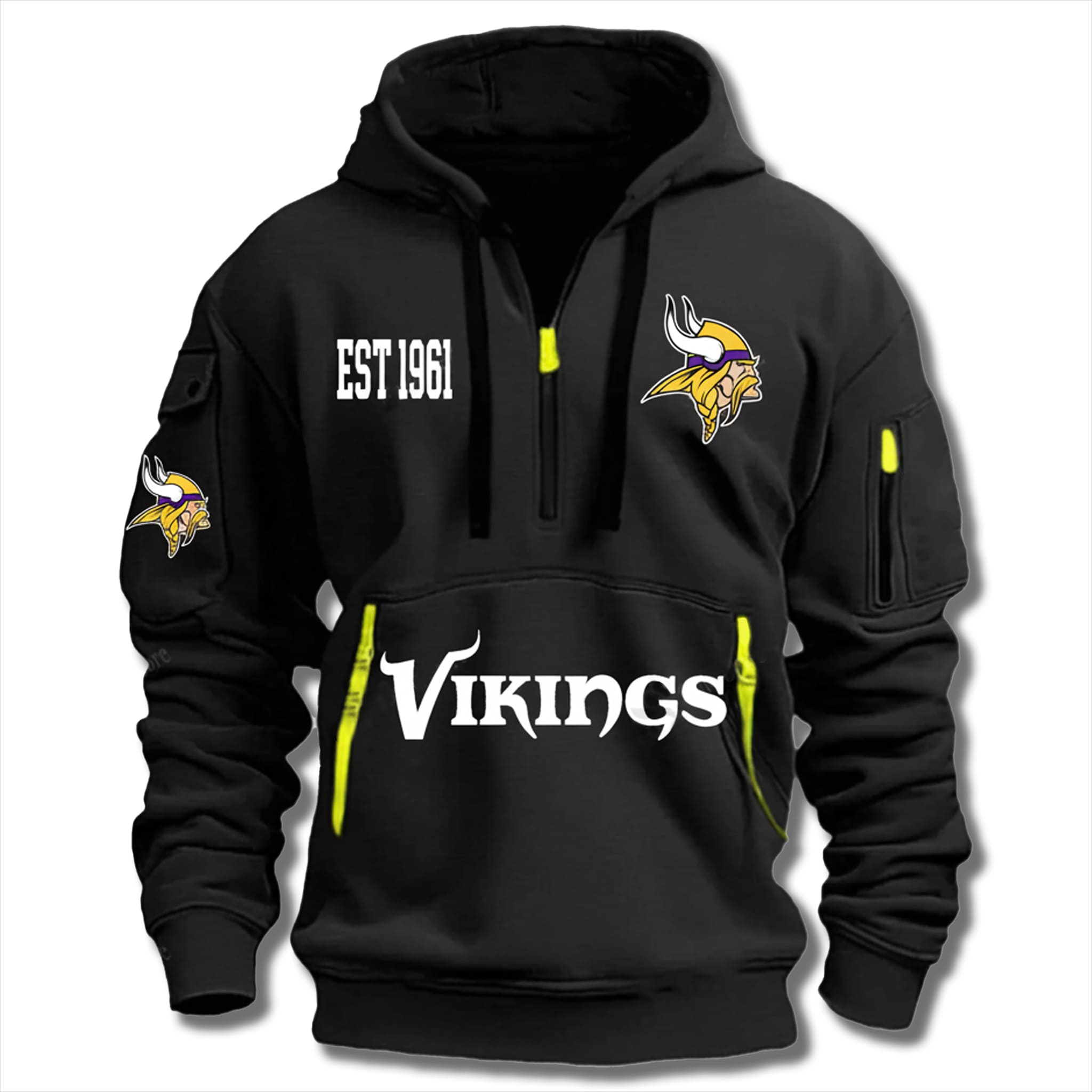 Vikings EST 1961 Quarter Zip Hoodie 2 Minnesota Vikings EST 1961 Quarter Zip Hoodie 2