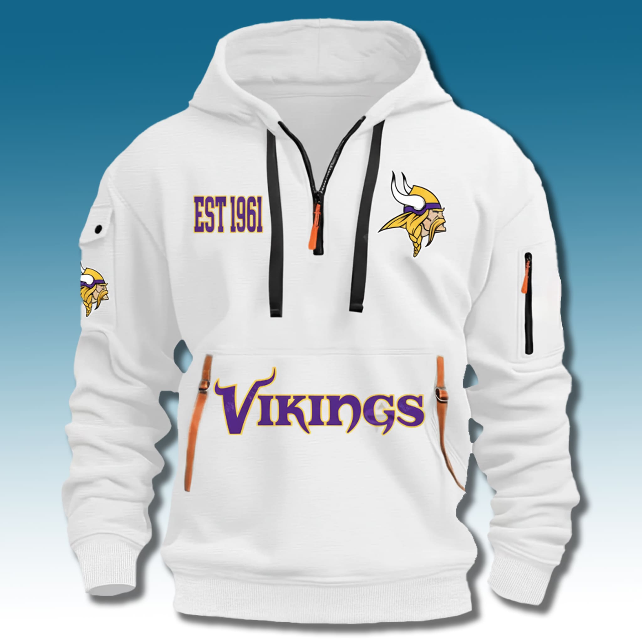 Minnesota Vikings EST 1961 Quarter Zip Hoodie Minnesota Vikings EST 1961 Quarter Zip Hoodie