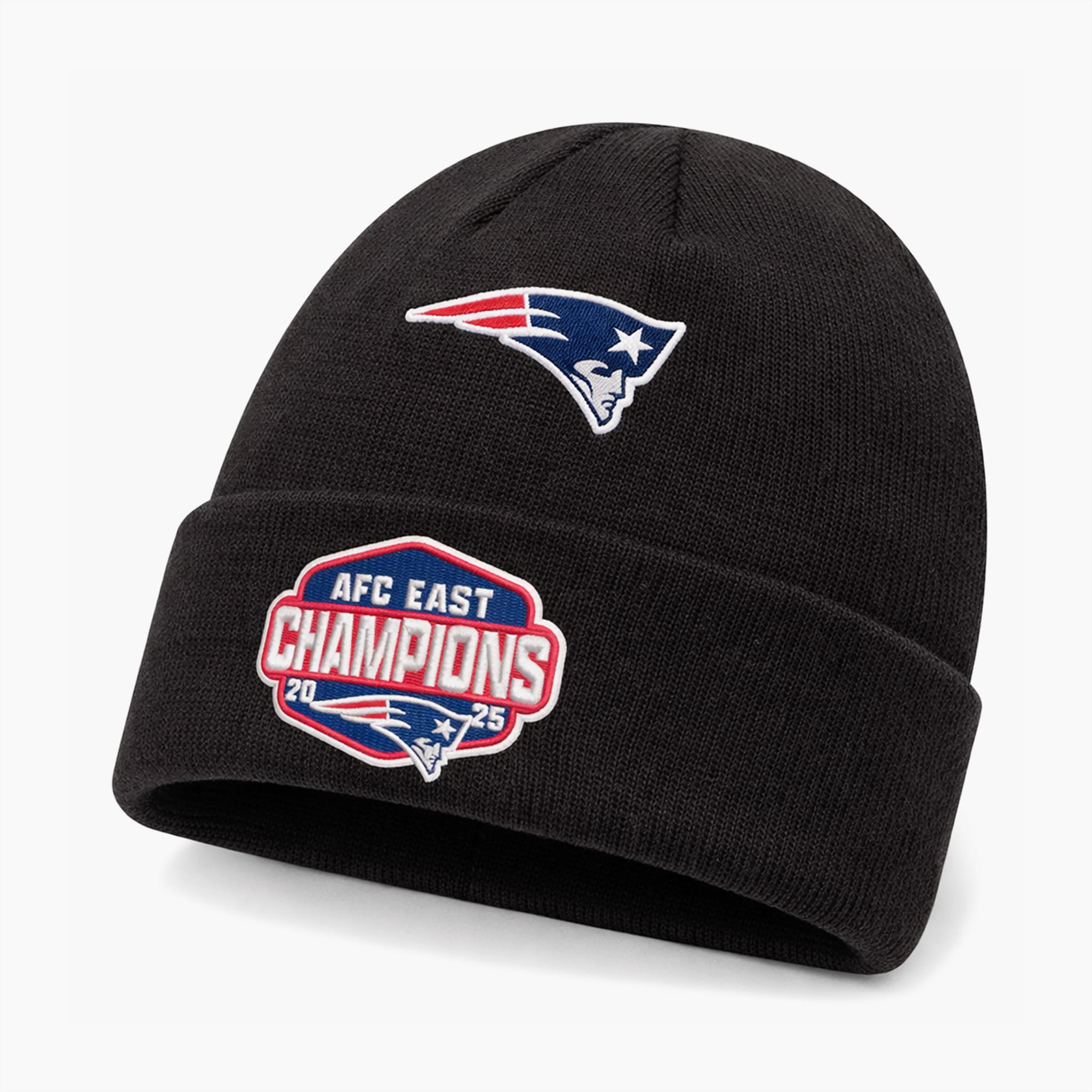 Patriots 2025 AFC East Champions Beanie Hat 1 New England Patriots 2025 AFC East Champions Beanie Hat 1