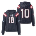 Patriots Drake Maye 10 Waffle Hoodie
