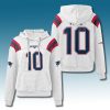 Patriots Drake Maye 10 Waffle Hoodie 11 New England Patriots Drake Maye 10 Waffle Hoodie