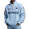 New England Patriots EST 1959 Waffle Quarter Zip Sweater 2