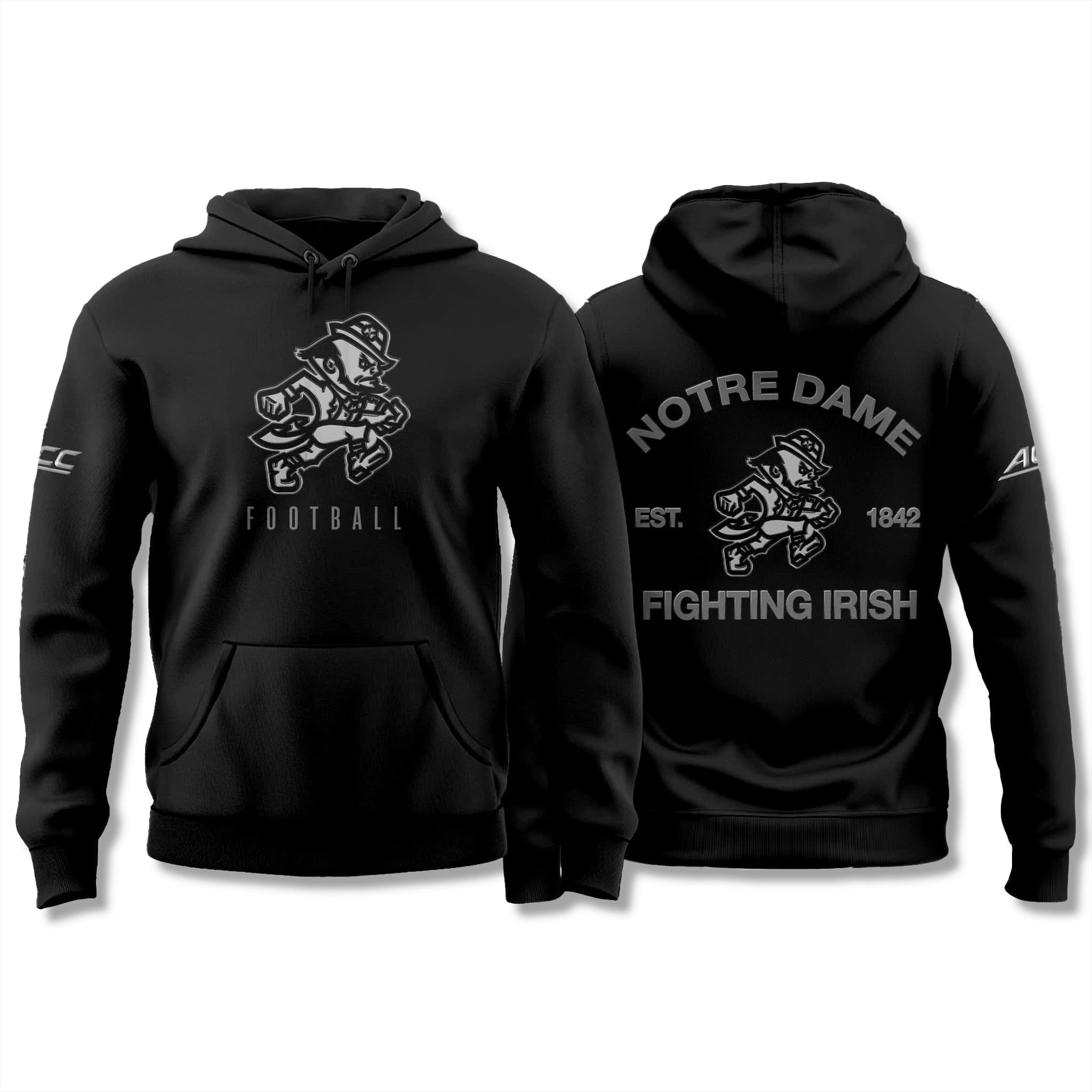 Notre Dame Fighting Irish Back In Black Hoodie 2026 1 Notre Dame Fighting Irish Back In Black Hoodie 2026 1
