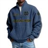 Notre Dame Fighting Irish EST 1887 Waffle Quarter Zip Sweater 6 Notre Dame Fighting Irish EST 1887 Waffle Quarter Zip Sweater 1
