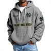 Notre Dame Fighting Irish Waffle Quarter Zip Hoodie 2025 1