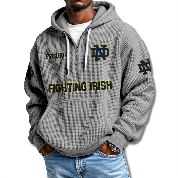 Notre Dame Fighting Irish Waffle Quarter Zip Hoodie 2025