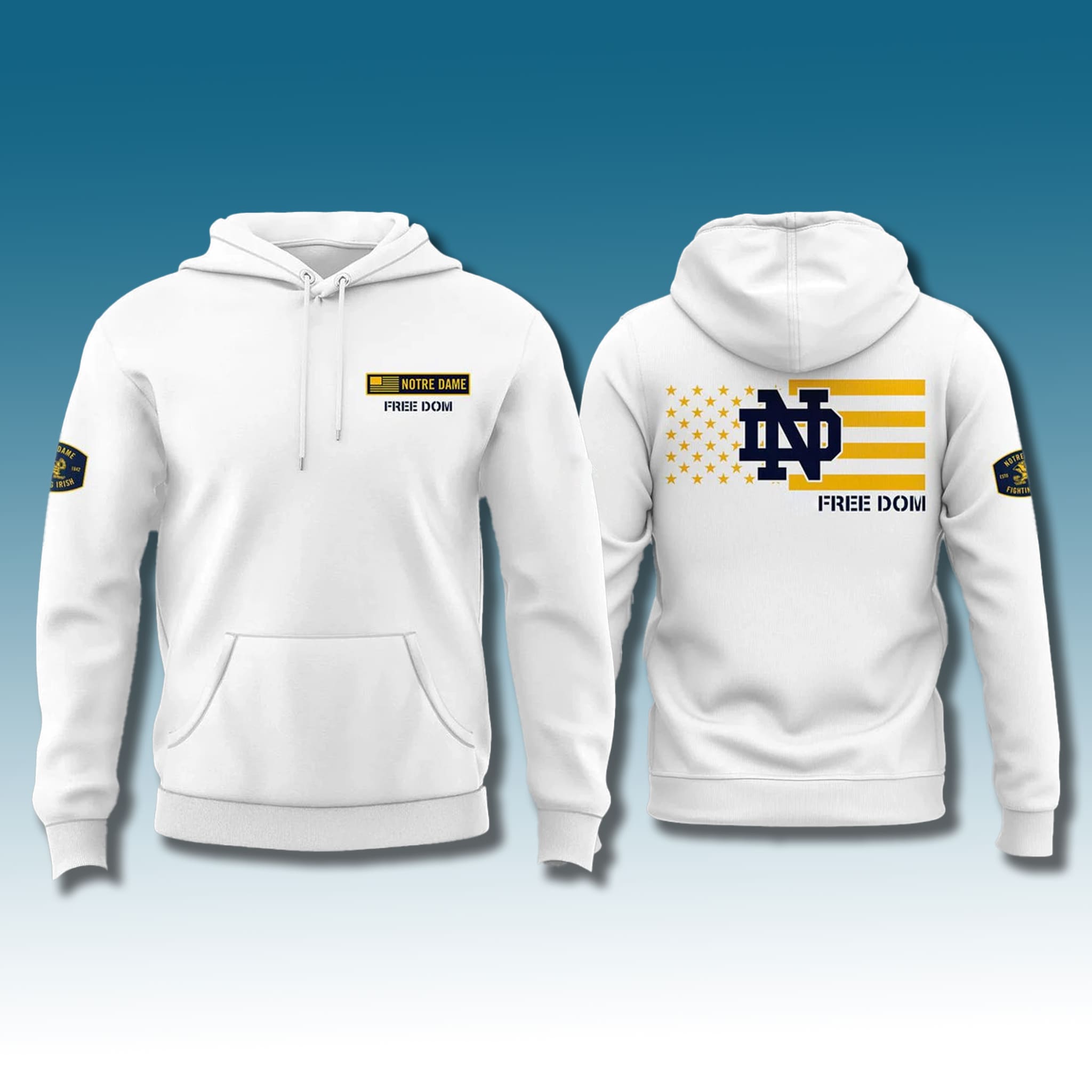 Notre Dame Football Marcus Freeman Freedom Hoodie 2025 2 Notre Dame Football Marcus Freeman Freedom Hoodie 2025
