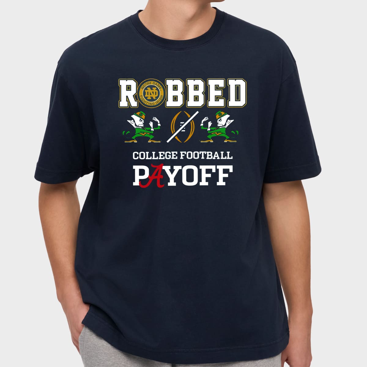 Notre Dame Football Robbed Playoff Shirt 2025 2 Notre Dame Football Robbed Playoff Shirt 2025 2