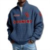 Oklahoma Sooners EST 1895 Waffle Quarter Zip Sweater 1