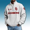 Oklahoma Sooners EST 1895 Waffle Quarter Zip Sweater