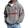Oklahoma Sooners Waffle Quarter Zip Hoodie 2025 1