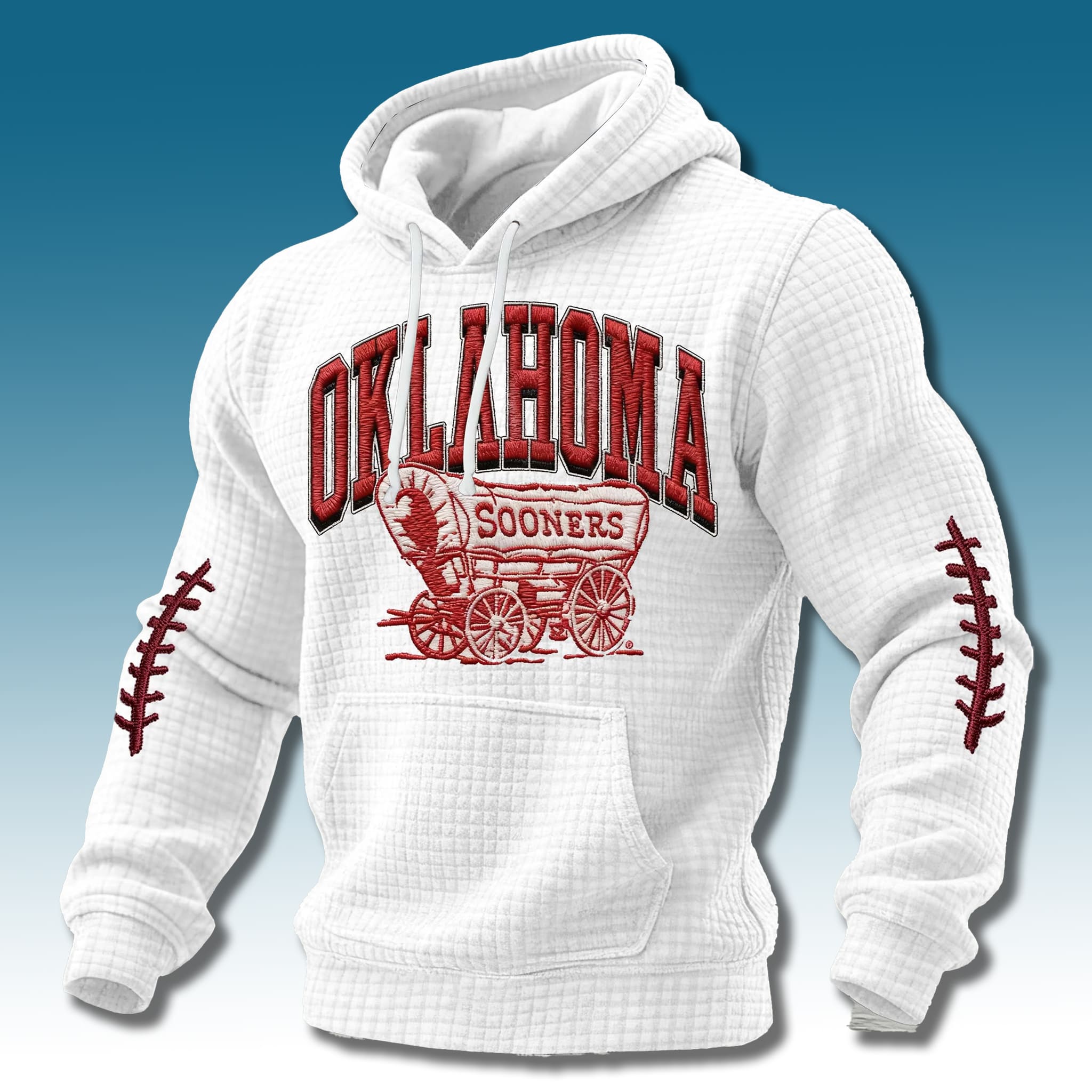 Oklahoma Sooners Wagon Wheel Waffle Hoodie Oklahoma Sooners Wagon Wheel Waffle Hoodie
