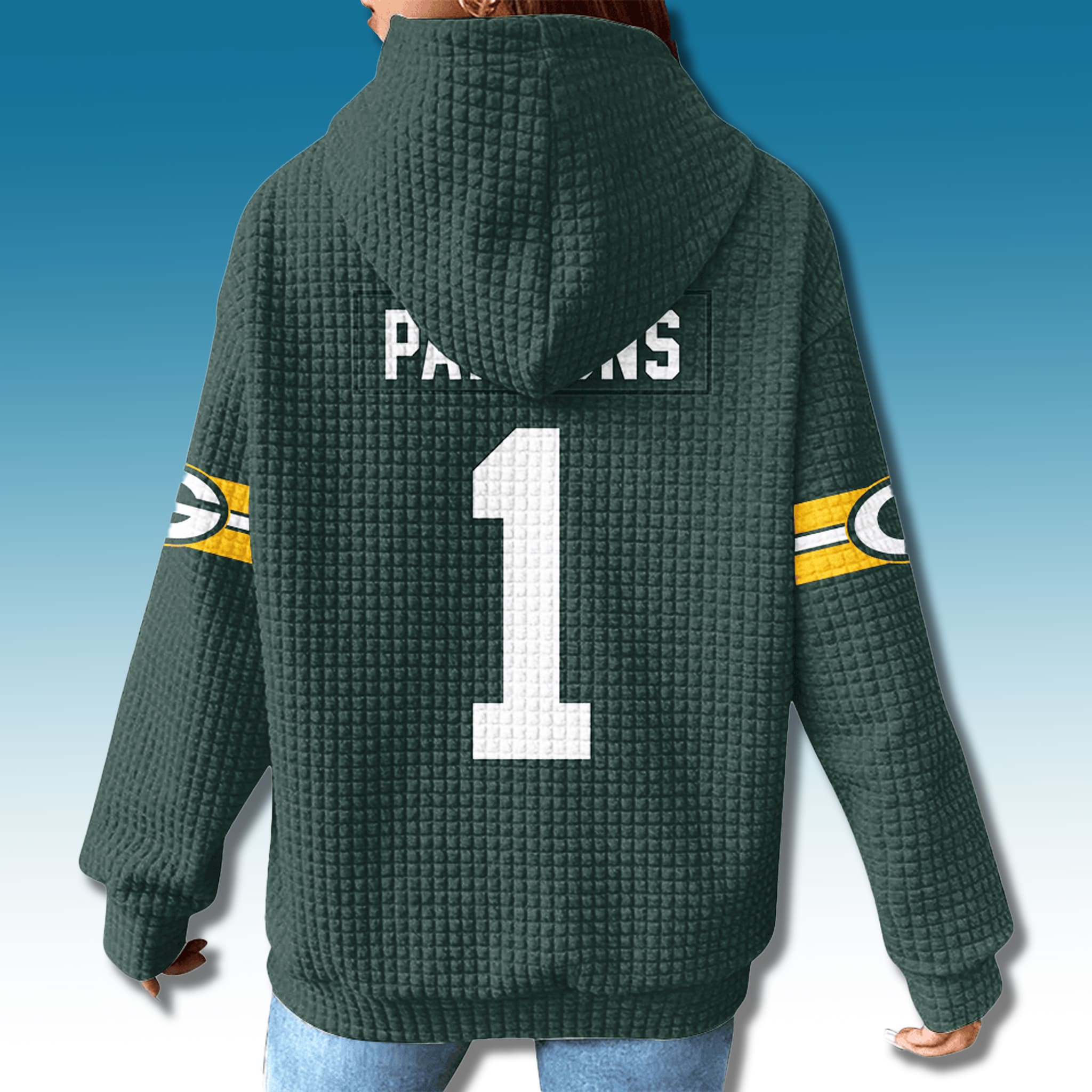 Packers Micah Parsons 1 Waffle Hoodie 3 Packers Micah Parsons 1 Waffle Hoodie