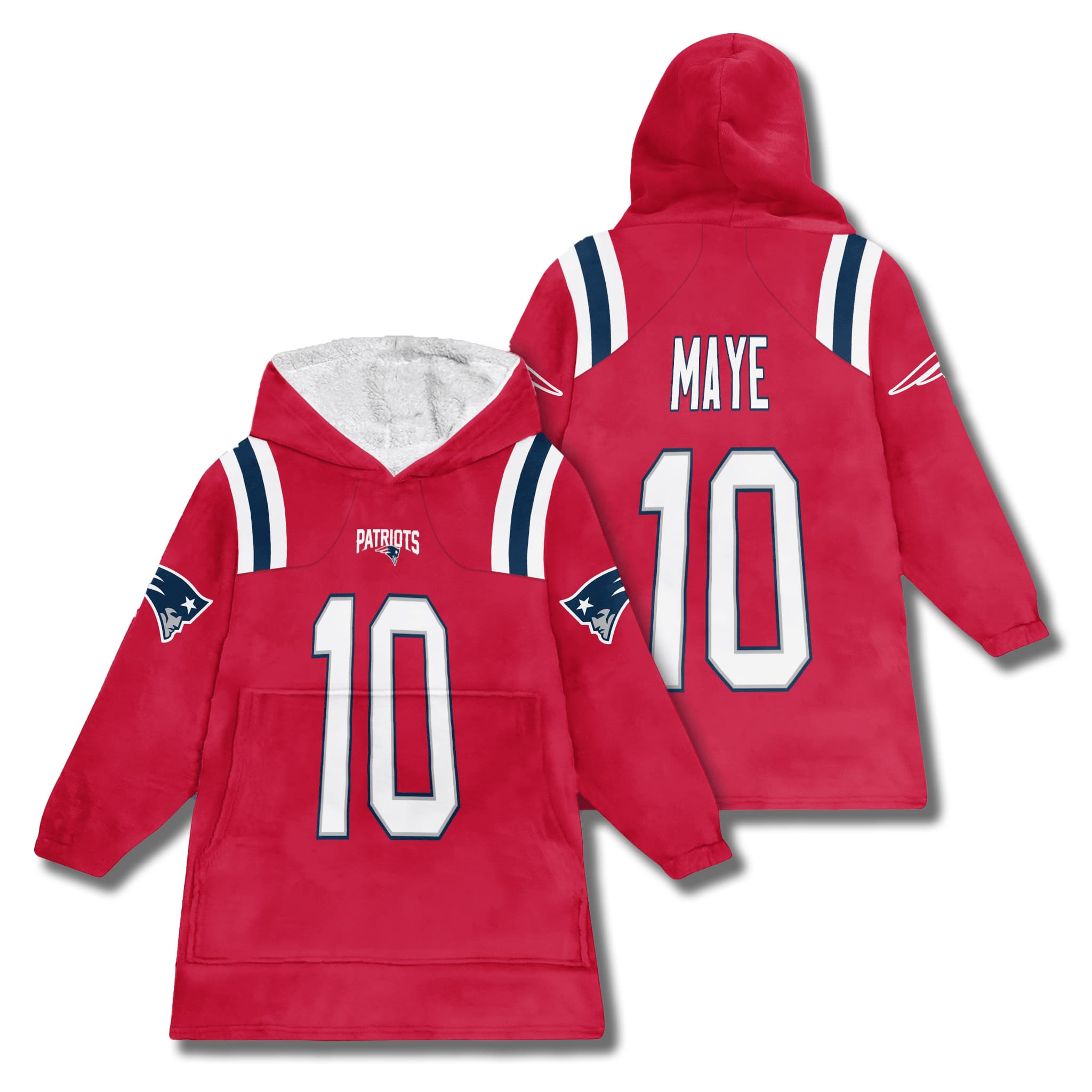 Patriots Drake Maye 10 Unisex Blanket Hoodie 2 Patriots Drake Maye 10 Unisex Blanket Hoodie 2