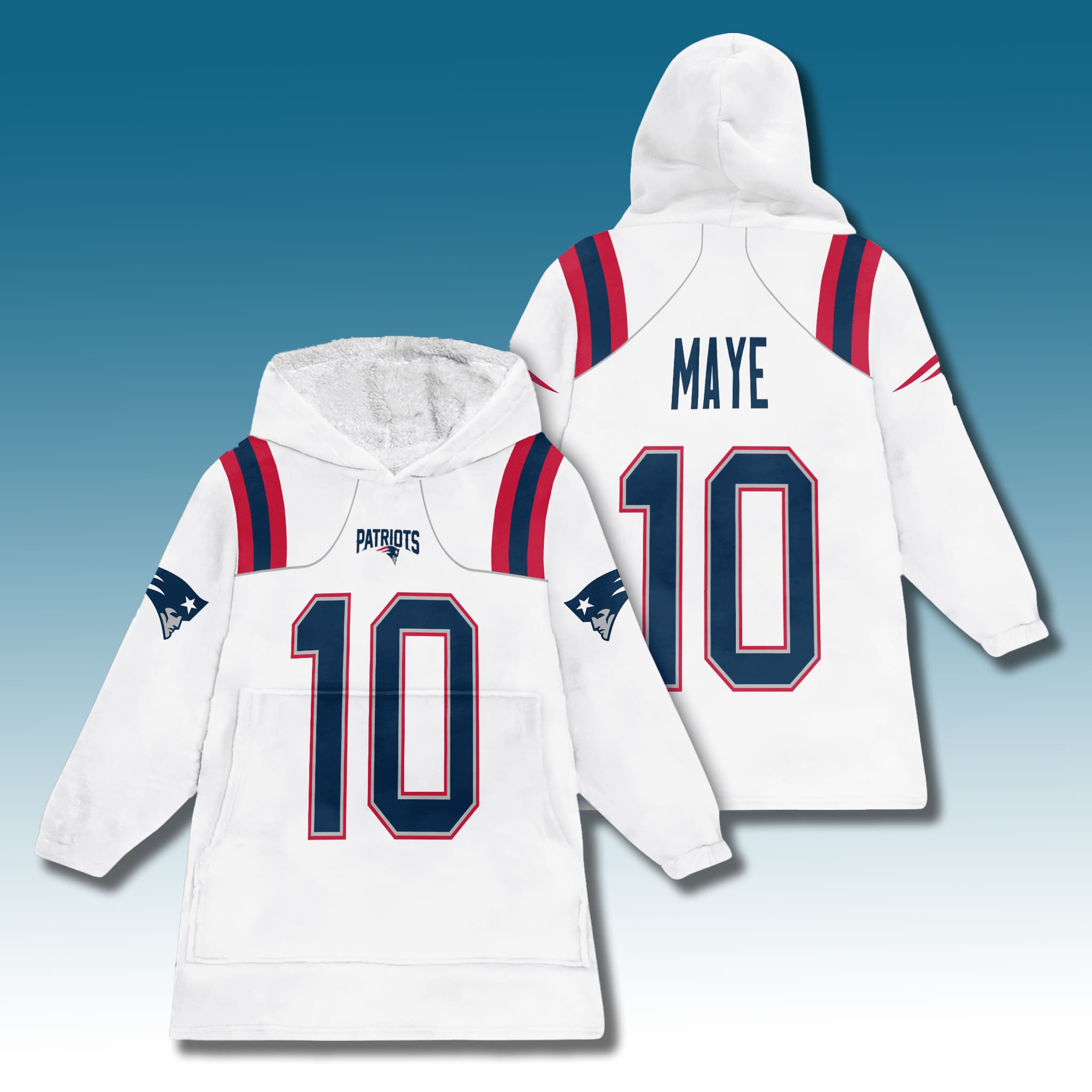 Patriots Drake Maye 10 Unisex Blanket Hoodie 5 Patriots Drake Maye 10 Unisex Blanket Hoodie