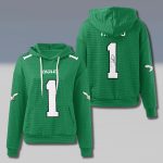 Eagles Jalen Hurts Kelly Green Waffle Hoodie