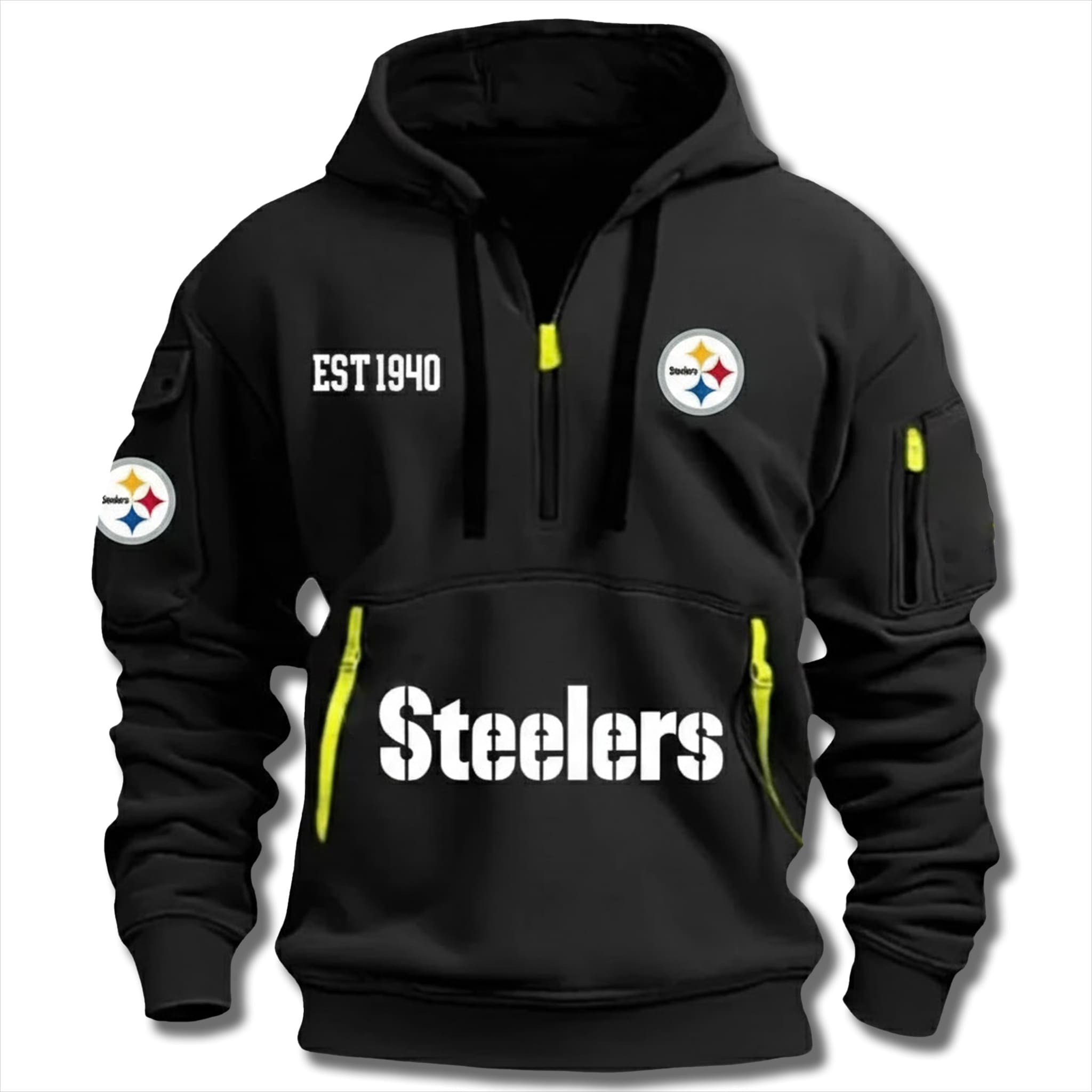 Steelers EST 1940 Quarter Zip Hoodie 1 Pittsburgh Steelers EST 1940 Quarter Zip Hoodie 1