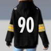 Steelers TJ Watt 90 Waffle Hoodie 5 Pittsburgh Steelers TJ Watt 90 Waffle Hoodie