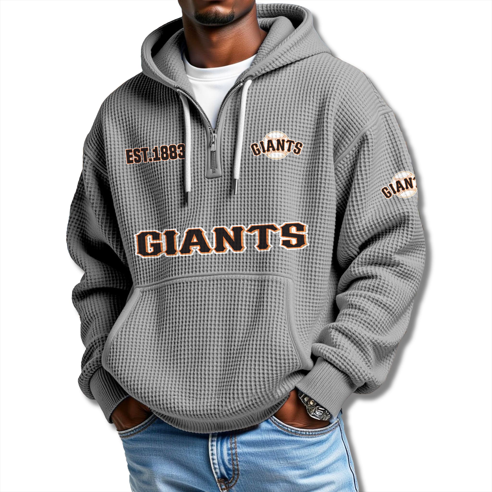 San Francisco Giants EST 1883 Waffle Quarter Zip Hoodie 1 San Francisco Giants EST 1883 Waffle Quarter Zip Hoodie 1