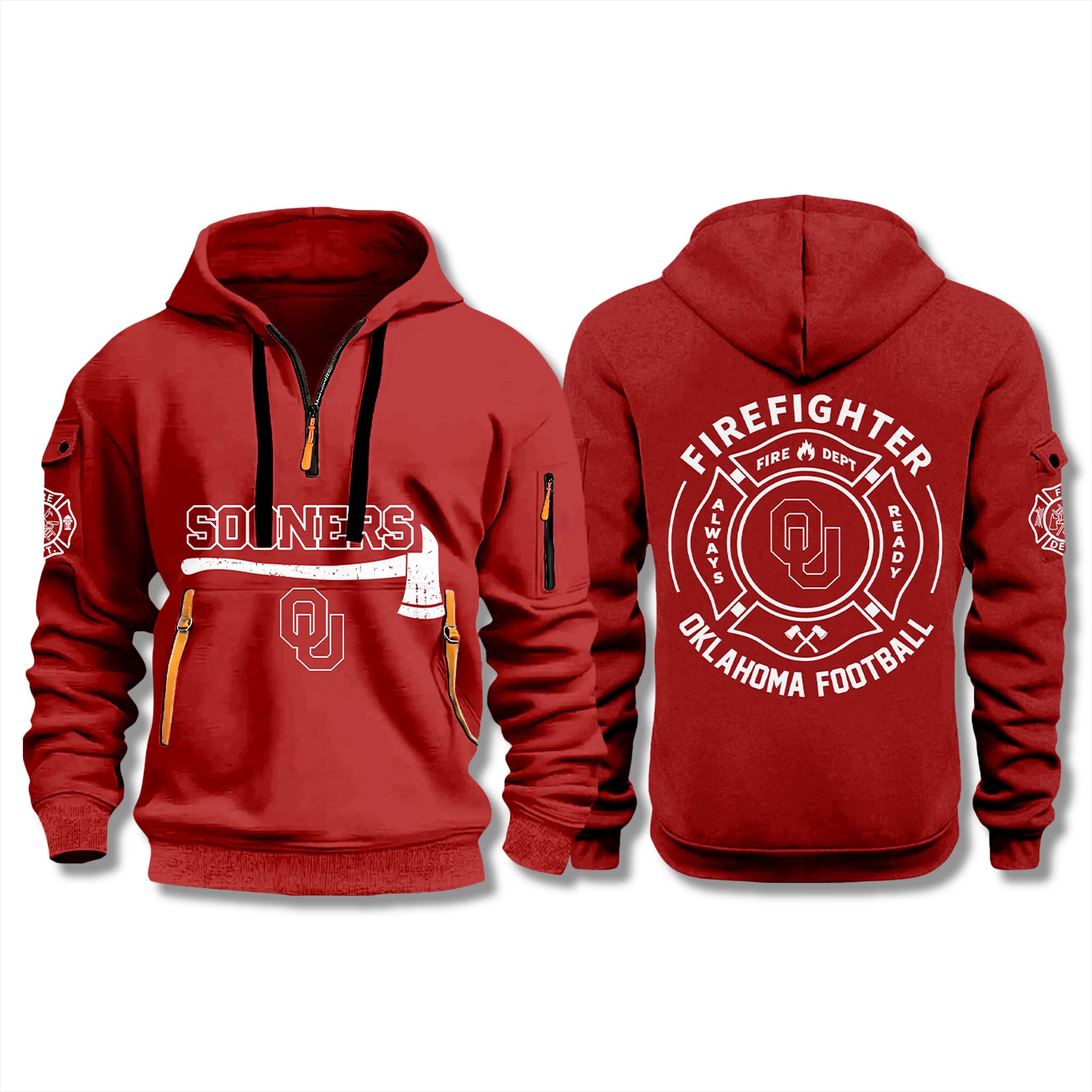 Sooners Firefighter Appreciation Quarter Zip Hoodie 2025 2 Sooners Firefighter Appreciation Quarter Zip Hoodie 2025
