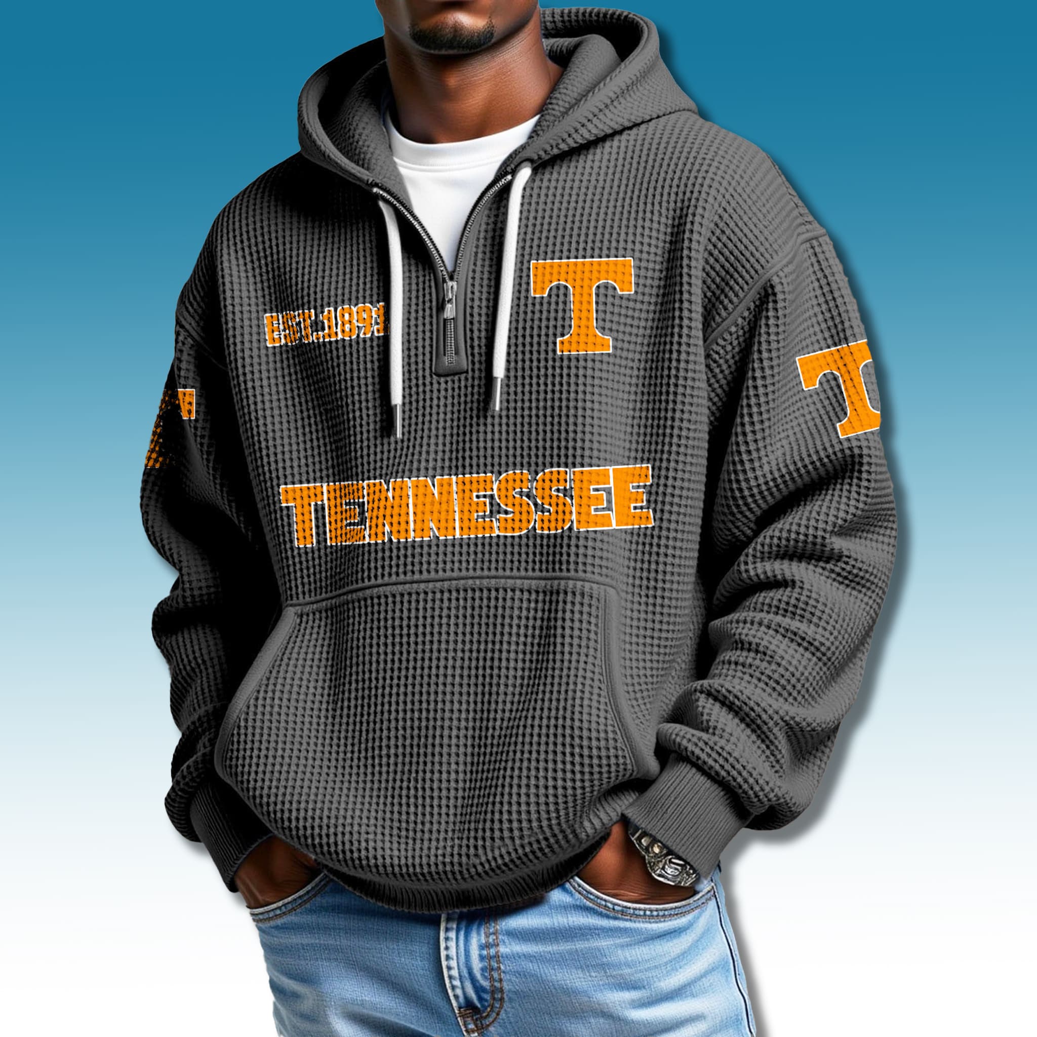 Tennessee Volunteers 2025 Waffle Quarter Zip Hoodie 2 Tennessee Volunteers 2025 Waffle Quarter Zip Hoodie 2