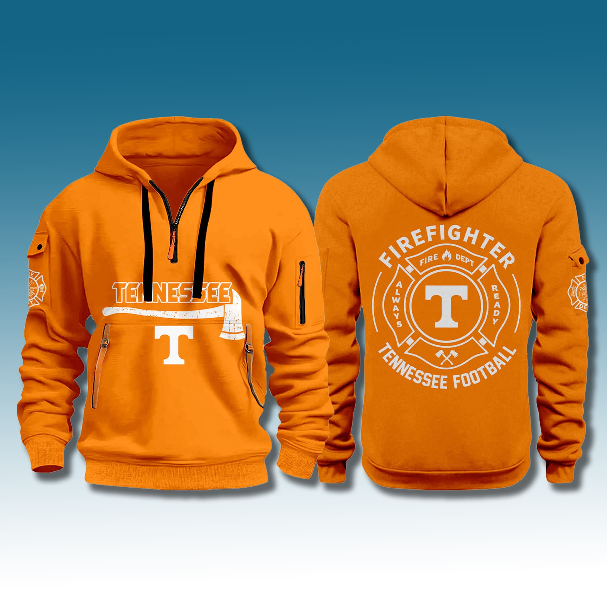 Tennessee Volunteers Firefighter Day 2025 Quarter Zip Hoodie 1 Tennessee Volunteers Firefighter Day 2025 Quarter Zip Hoodie 1