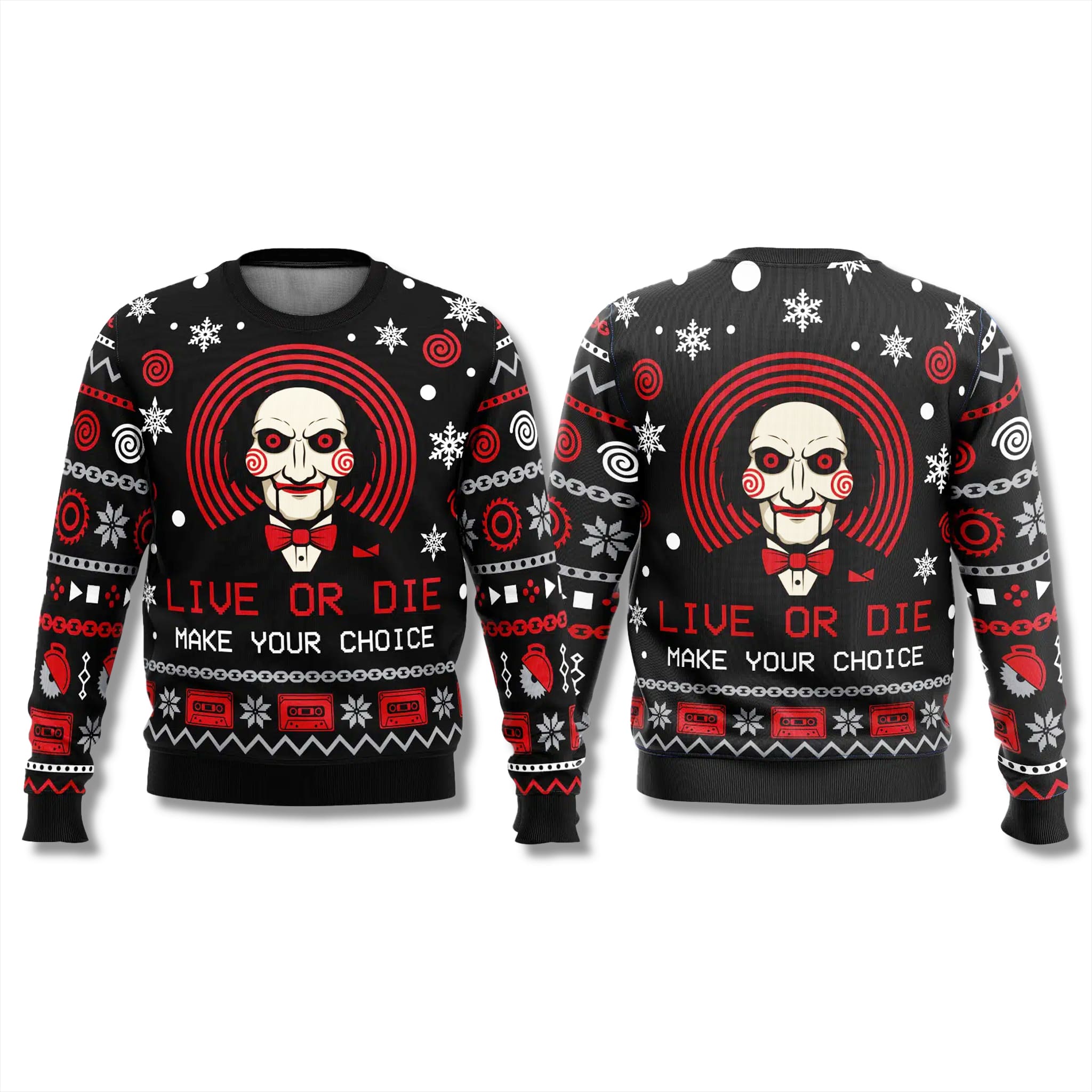 The Saw Live Or Die Make Your Choice Christmas Ugly Sweater 2 The Saw Live Or Die Make Your Choice Christmas Ugly Sweater 2
