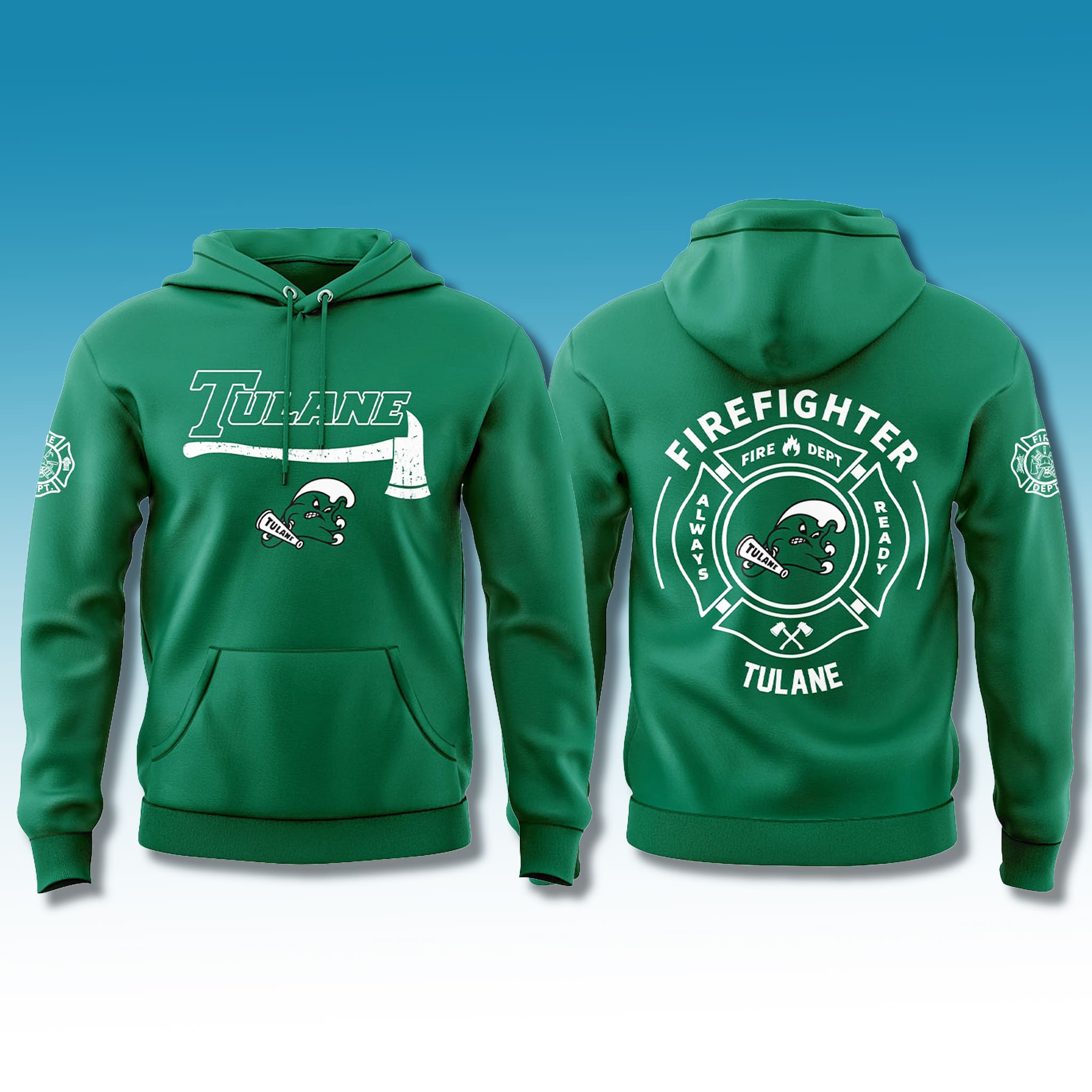 Tulane Green Wave Firefighter Appreciation Day Hoodie 2025 1 Tulane Green Wave Firefighter Appreciation Day Hoodie 2025 1