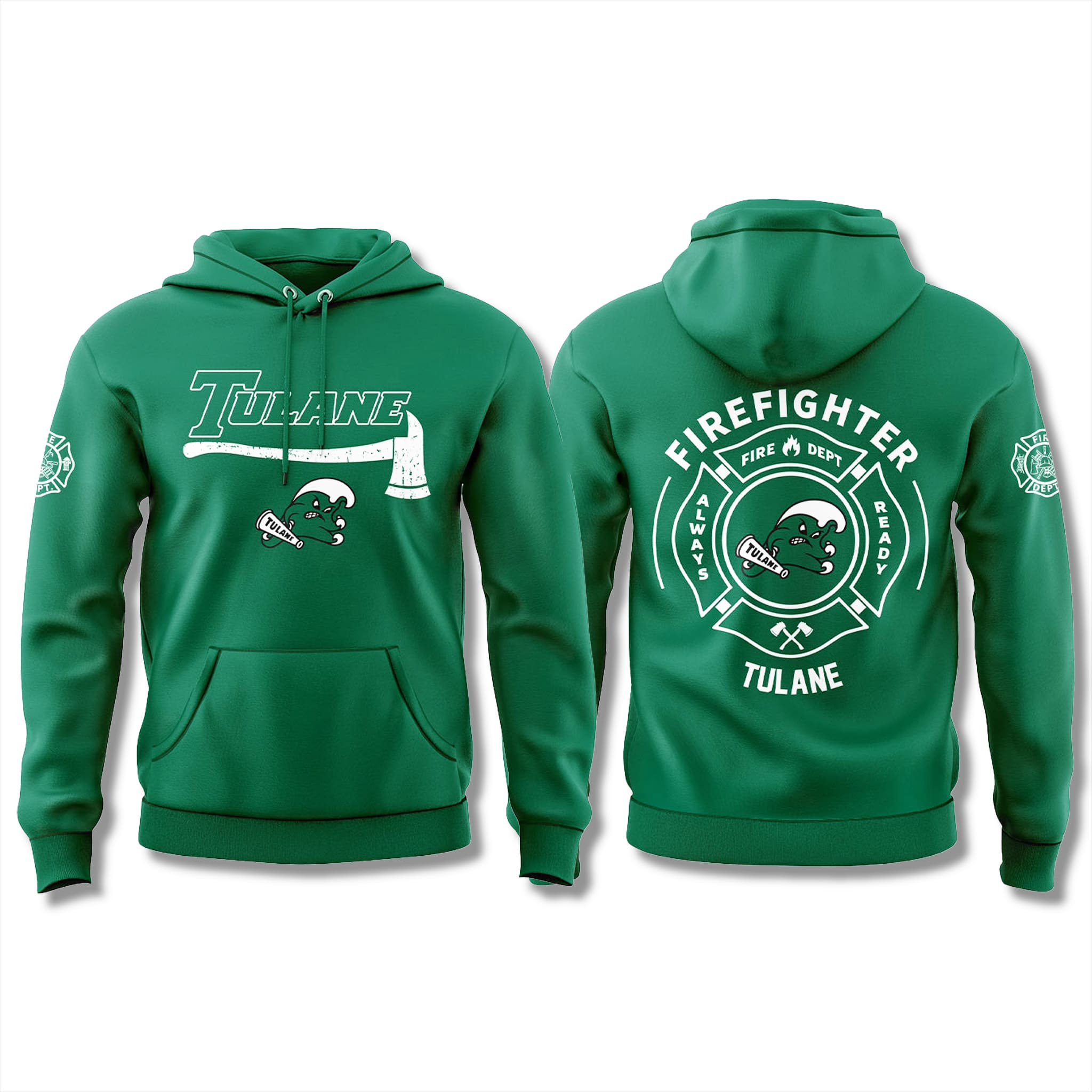 Tulane Green Wave Firefighter Appreciation Day Hoodie 2025 2 Tulane Green Wave Firefighter Appreciation Day Hoodie 2025
